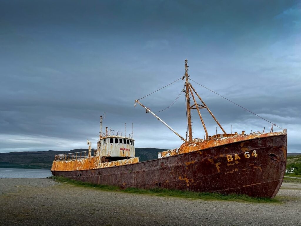 2 weeks in iceland westfjords stranded ship