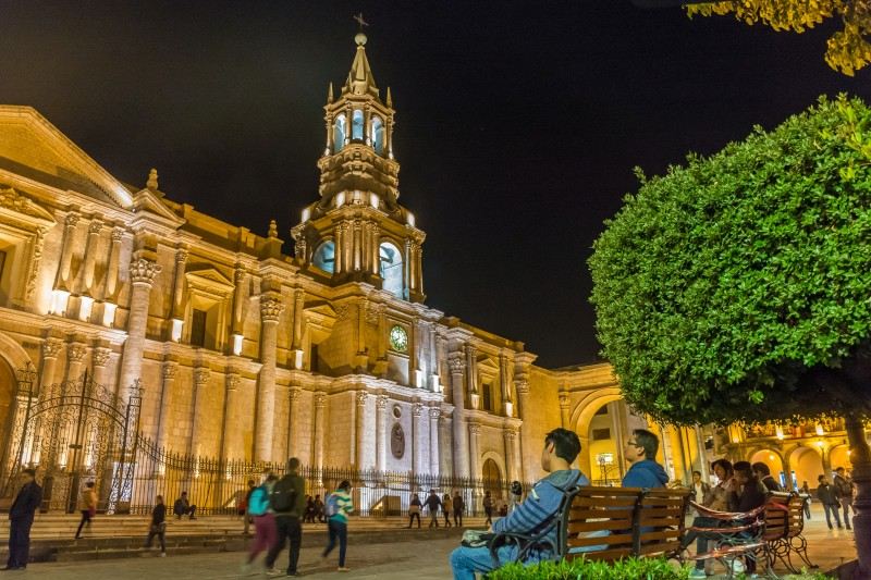 catedral of Arequipa by night