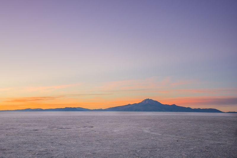 colorful sunset salt flats bolivia