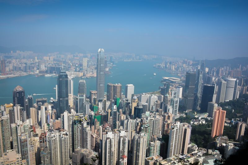 hong kong skyline from peak