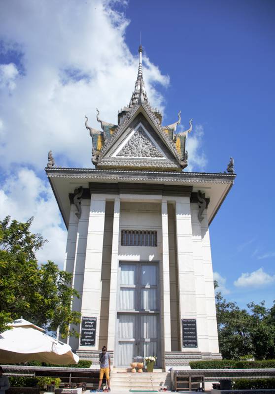 memorial monument at the killing fields in Phnom Penh