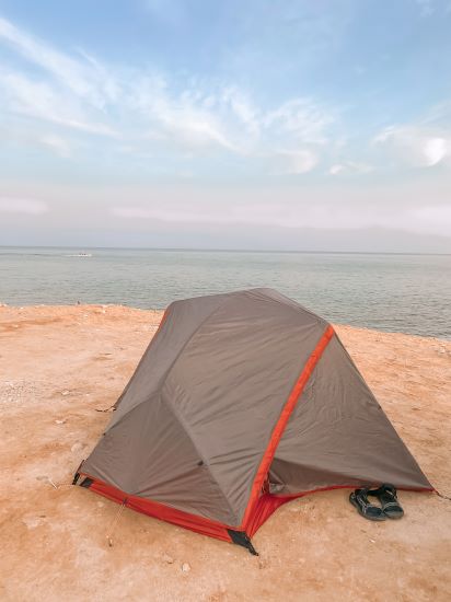 camping in oman tent beach