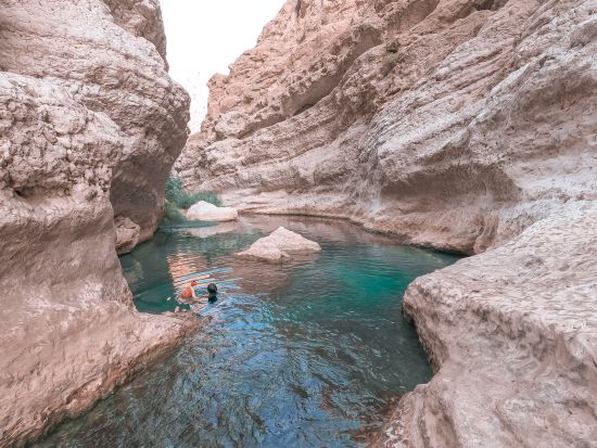 wadi shab pool canyon oman