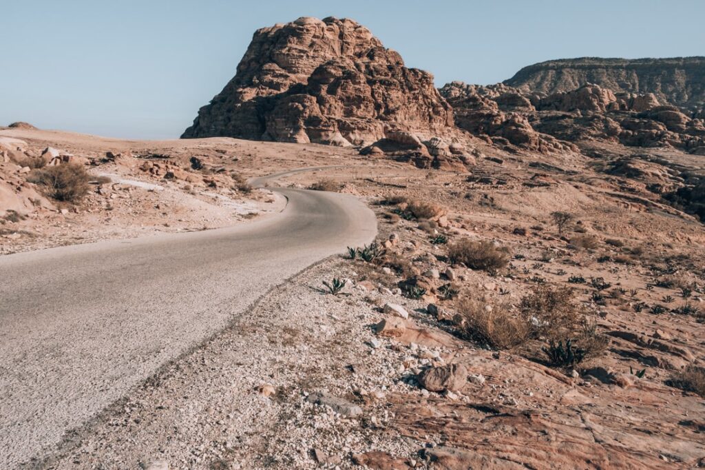 A well-maintained mountain  road in Jordan
