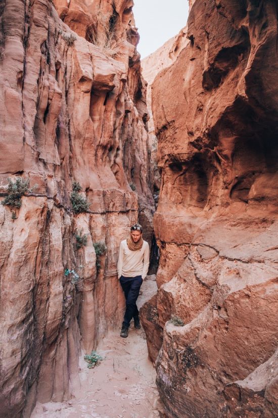 Matthias standing in a small canyon