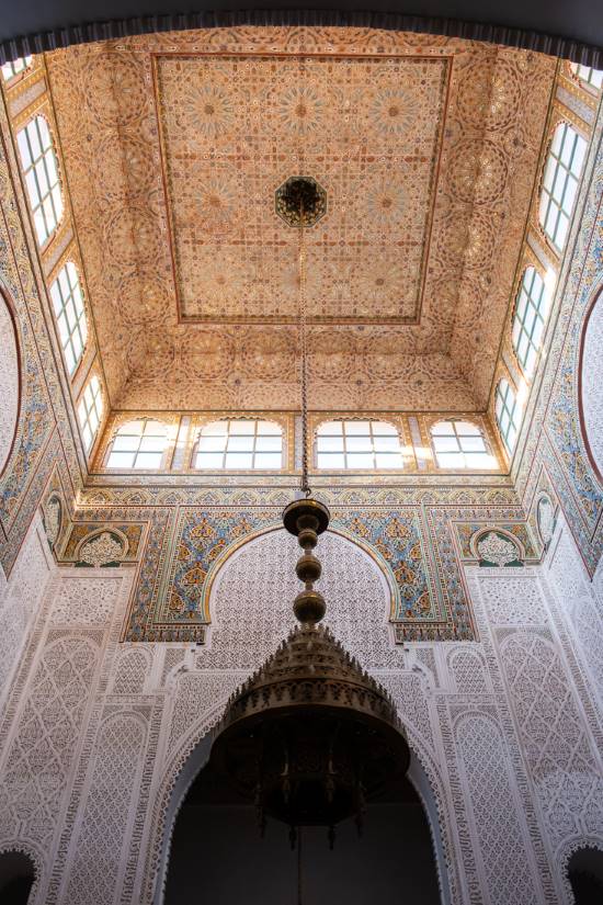 celiling of the inner courtyard in the moulay ismail mausoleum in meknès