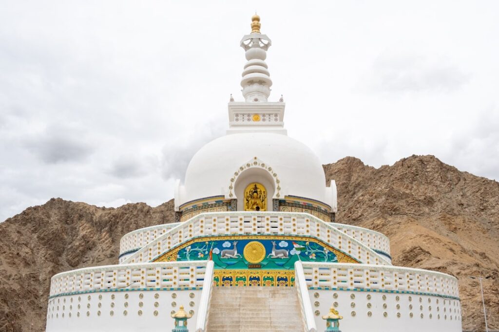 The Shanti Stupa in Leh in Ladakh