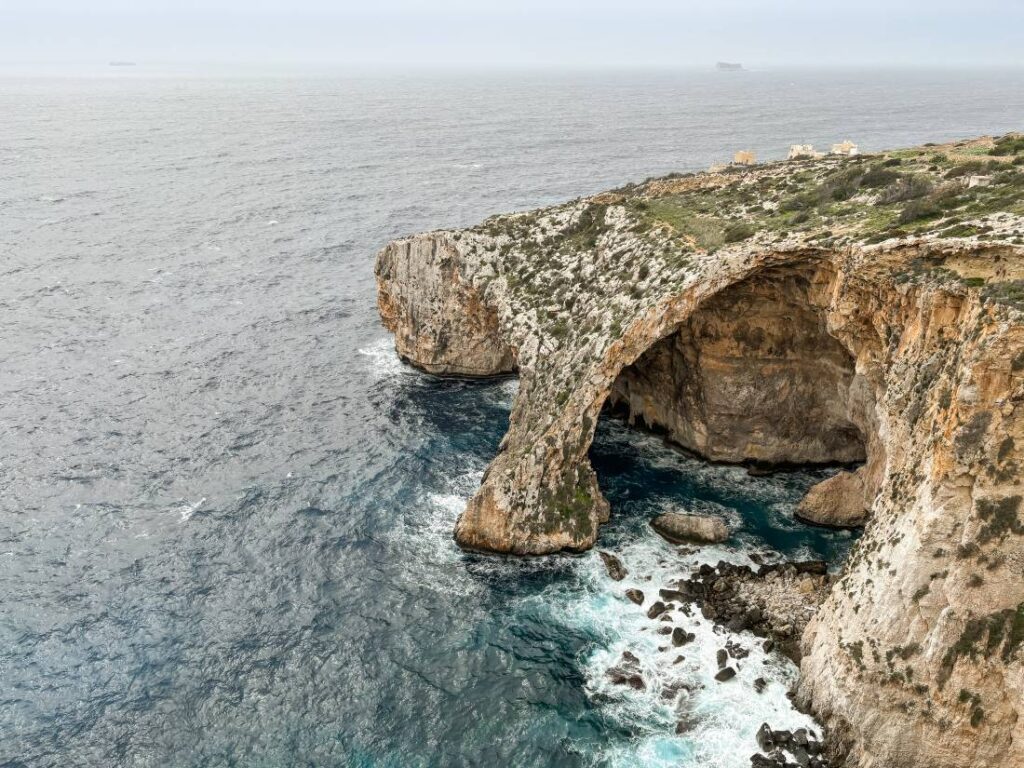 the blue grotto seen from a viewpoint